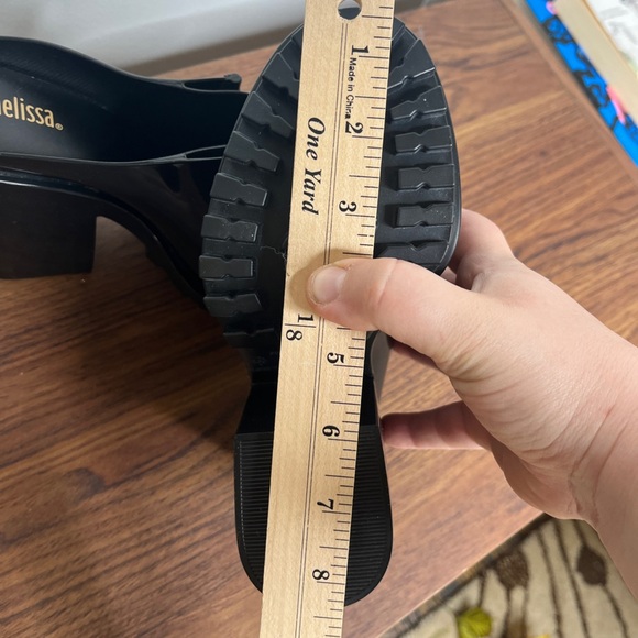 MELISSA PANAPANA MULE Black 90s Platform Office Siren Rachel Green size 5 - Picture 12 of 15